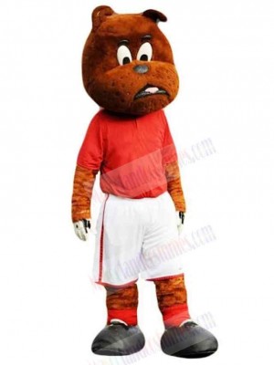 Football Bulldog Mascot Costume Animal in Red T-shirt