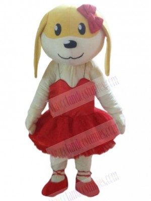 Ballet Dog Mascot Costume Animal in Red Dress