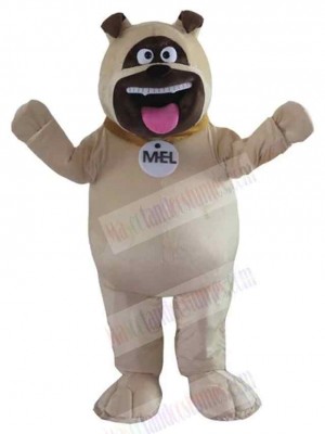 Big Mouth Khaki Dog Mascot Costume Animal