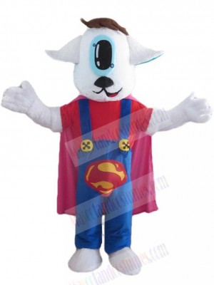 Superman Dog Mascot Costume Animal with Blue Rompers