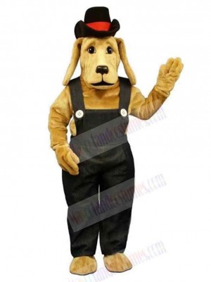 Brown Farmer Dog Mascot Costume Animal