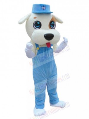 Cute Dog Mascot Costume Animal with Blue Hat