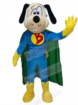 Super Dog Mascot Costume Animal with Green Cape