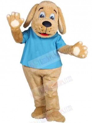 Playful Dog Mascot Costume Animal in Blue T-shirt