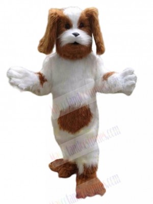 Brown and White Plush Dog Mascot Costume Animal