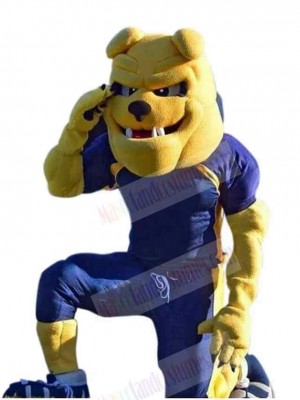 Power Sport Bulldog Mascot Costume Animal in Blue Coat