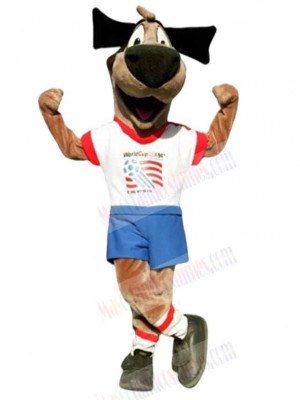 Happy Soccer Dog Mascot Costume Animal