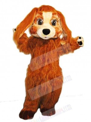 Super Cute Furry Dog Mascot Costume with Long Eyelashes