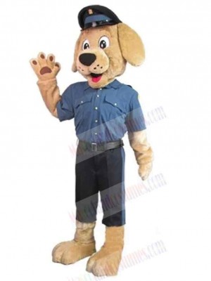 Brown Uniform Police Dog Mascot Costume Animal