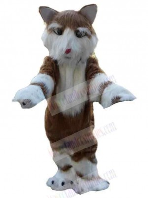 Funny Husky Dog Long Fur Mascot Costume Animal