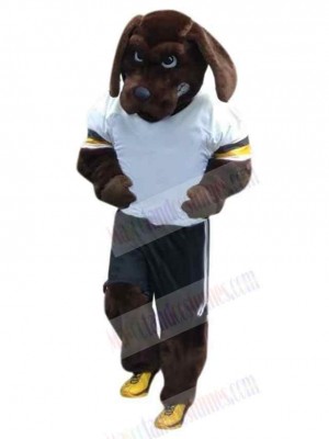 Serious Brown Sport Dog Mascot Costume Animal