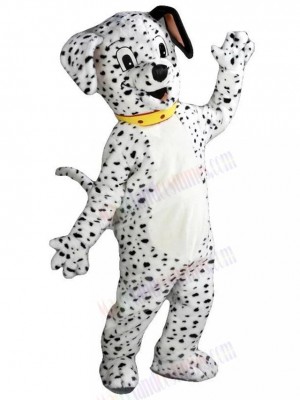 Cute Dalmatian Dog Mascot Costume Animal with Yellow Collar