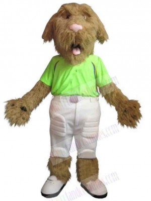 Plush Solar Dog Mascot Costume Animal in Green T-shirt