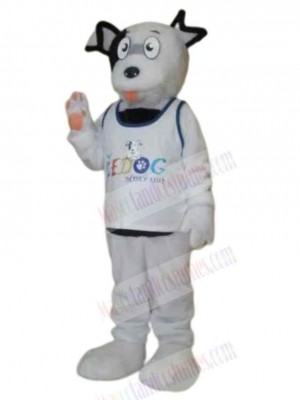 White Stray Dog of Pet House Mascot Costume Animal