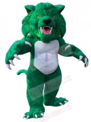 Fierce Green Wildcat Mascot Costume Animal