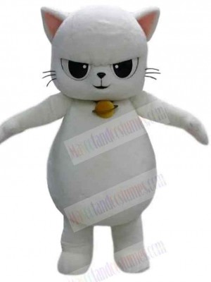 Fierce White Cat Mascot Costume Animal