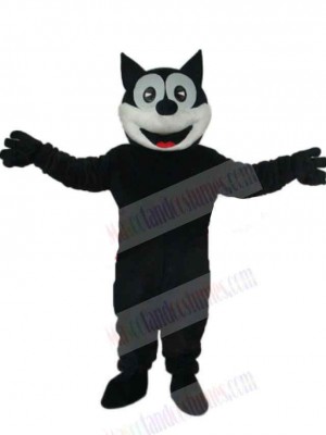 Smiling Black Cat Mascot Costume Animal