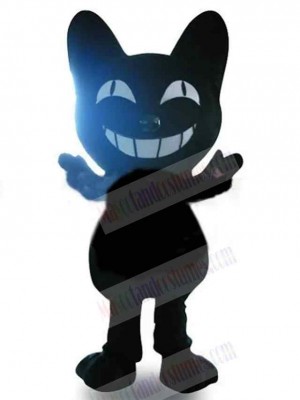 Funny Smiling Black Cat Mascot Costume Animal