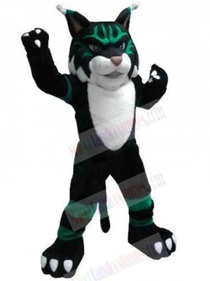 Black and Dark Green Wildcat Mascot Costume Animal