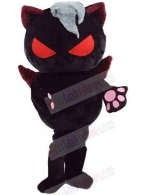 Evil Black Cat Mascot Costume Animal with Red Eyes