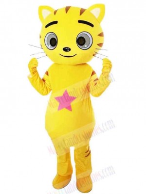 Golden Star Cat Mascot Cartoon Costume Animal