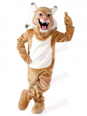 Comical Brown Wildcat Mascot Costume Animal Adult