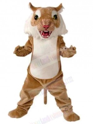 Fierce Brown Wildcat Mascot Costume Animal Adult