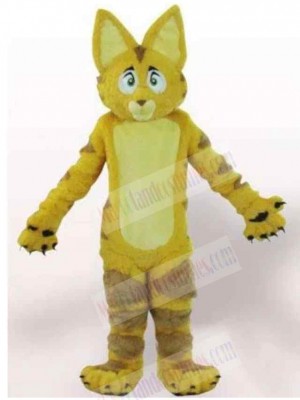 Big Ears Yellow Fur Cat Mascot Costume Animal