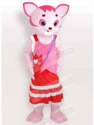 Fashion Pink Cat Mascot Costume Animal