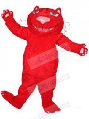 Red Cat Plush Mascot Costume Animal Adult