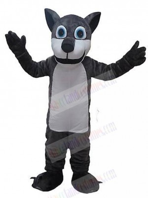 Big Eyes Dark Gray Wolf Mascot Costume Animal