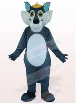 Gray Wolf Mascot Costume Animal with Blue Ears