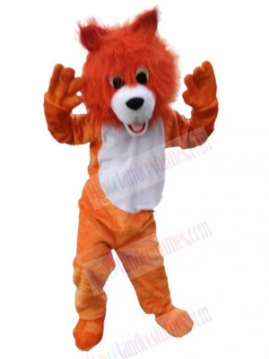 Cute Plush Orange Wolf Mascot Costume Animal