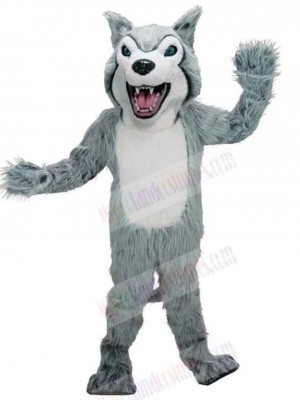 Ferocious Gray Wolf Mascot Costume Animal Adult