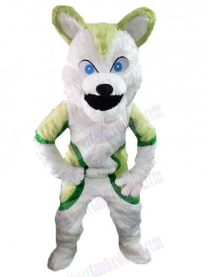 Funny Wolf Mascot Costume Animal with Blue Eyes