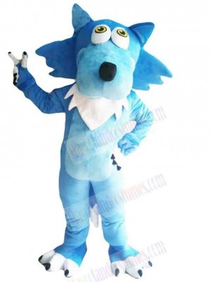 Cartoon Blue Wolf Mascot Costume Animal