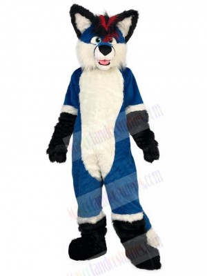 High Quality Blue Wolf Mascot Costume Animal