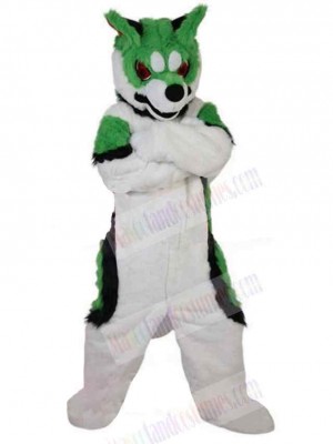 Angry Green Wolf Mascot Costume Animal