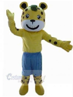 Happy Yellow Tiger Mascot Costume Animal