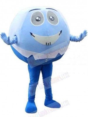 Round Blue Snowman Mascot Costume Cartoon