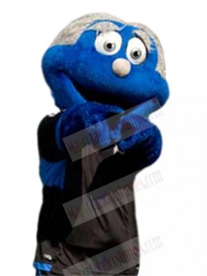 Blue Snowman Mascot Costume in Sports Outfit