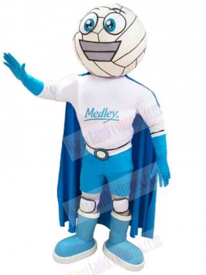 Cute Snowman Mascot Costume with Blue Cape