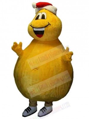 Yellow Giant Snowman Mascot Costume Cartoon