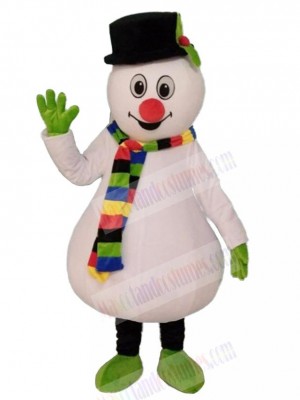 Christmas Snowman Mascot Costume with Green Gloves