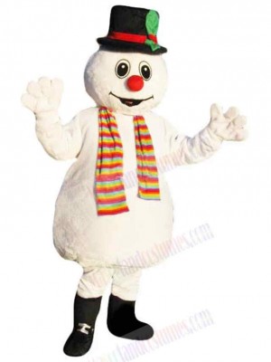 Christmas Snowman Mascot Costume with Black Hat