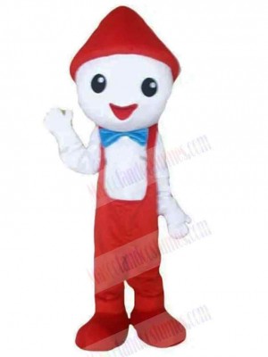 Snowman Mascot Costume with Blue Tie