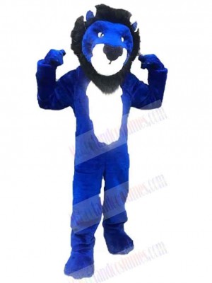 College Blue Lion Mascot Costume Animal