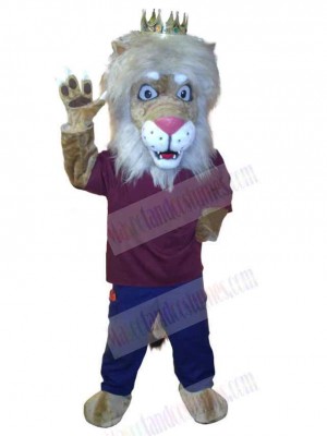 Friendly King Lion Mascot Costume Animal