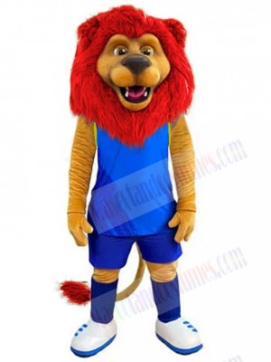 Sport Lion Mascot Costume Animal with Red Mane
