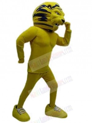 High Quality Yellow Lion Mascot Costume Animal Adult